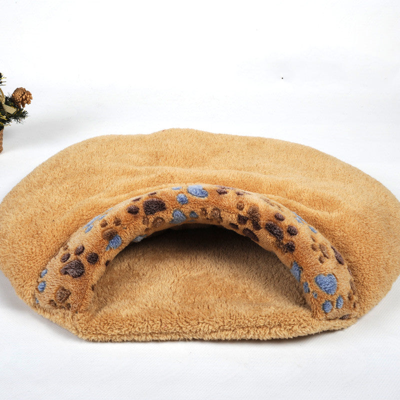 Calming Plush Pet Nest – Winter Cozy Bed for Cats & Puppies
