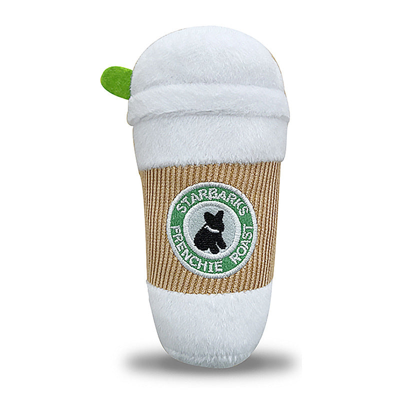Starbucks Coffee Plush Dog Toy – Cute Squeaky Sound Toy for Pets